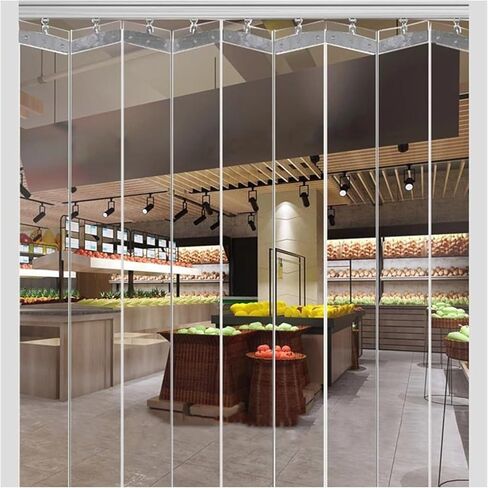 ستارة باب بشريط PVC - مصراع زجاجي أمامي شفاف قابل للطي وقابل للطي ومقاوم للماء، قابل للتخصيص للاستخدام الداخلي/الخارجي in Kuwait