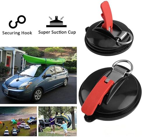 Suction Cup Hooks, Vacuum Suction Cup Anchor with Securing Hooks, Heavy Duty Car Strap Suction Cup for Outdoor Camping and Cargo Tie Down in Saudi Arabia