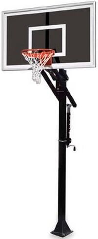 First Team Jam Eclipse-BP Steel-Smoked Glass In Ground Adjustable Basketball System44; Saddle Brown in Saudi Arabia