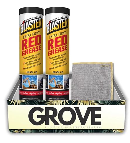 أنبوب الشحوم - حزمة شحم أحمر لزج للغاية 14 أونصة مع قطعة قماش من الألياف الدقيقة - حماية للحمل الثقيل مع مقاومة التآكل ومقاومة التآكل لاستخدام السيارات - مجموعة هدايا (3 عناصر) in Kuwait