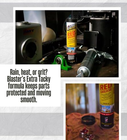 أنبوب الشحوم - حزمة شحم أحمر لزج للغاية 14 أونصة مع قطعة قماش من الألياف الدقيقة - حماية للحمل الثقيل مع مقاومة التآكل ومقاومة التآكل لاستخدام السيارات - مجموعة هدايا (3 عناصر) in Kuwait