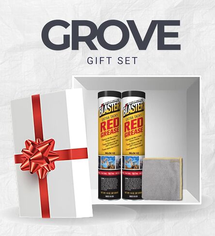 أنبوب الشحوم - حزمة شحم أحمر لزج للغاية 14 أونصة مع قطعة قماش من الألياف الدقيقة - حماية للحمل الثقيل مع مقاومة التآكل ومقاومة التآكل لاستخدام السيارات - مجموعة هدايا (3 عناصر) in Kuwait