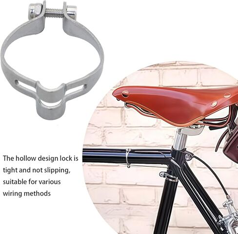 2PCS Bicycle Brake and Derailleur Cable Housing Guide Base 25.4mm Metal Rings Derailleur Cable Base Guide Clip Fitting Line Tube for Mountain Bikes in Saudi Arabia