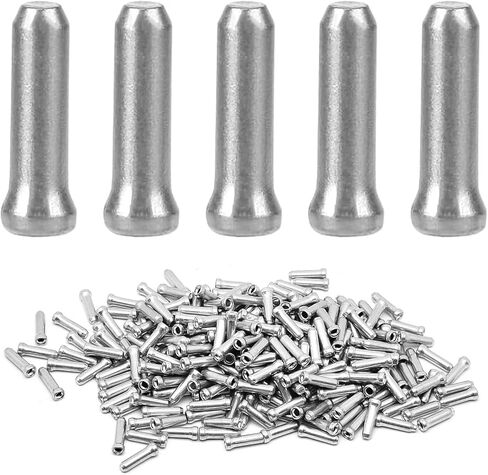 Surf turtle Bike Cable End Caps 400PCS Silver Anodized Aluminum Alloy Bicycle Brake Cable Caps Line Pipe End Cap Inner Line Cover (Silver) in Saudi Arabia