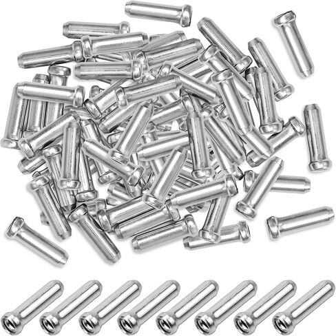 200 Pcs Bike Cable End Caps,Alloy Cable End Crimps,Bicycle Ends Caps Parts,Easy to Use,for Roud Moutain Bicycle,Road Bikes(Silver) in Kuwait