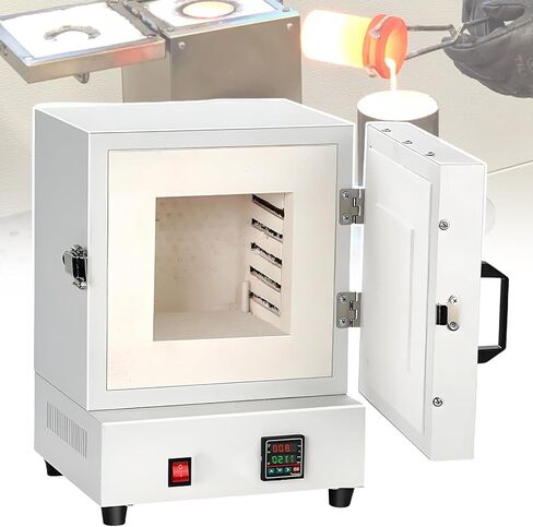 Closed Laboratory Muffle Furnace,0-2102℉ Adjusted,2000W Compact Electric Kiln,Intelligent Burnout Oven,for Jewelry Dewaxing & Metal Annealing in Kuwait