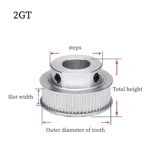 2GT 72Teeth GT2 Timing Pulley Bore 5-20mm Belt Width 6/10mm 3D Printer 1Pcs(6.35mm,Slot Width 11mm) in Kuwait