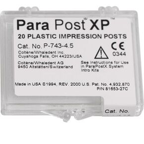 Coltene Whaledent P743-4.5 ParaPost XP Impression Posts Plastic .045 Blue 20/Pk in Kuwait