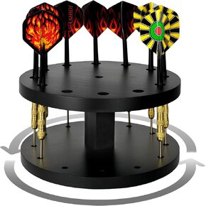 360 Rotating Wooden Dart Holder Stand – Compact Desk Organizer Holds 12 Steel or Soft Tip Darts for Easy Storage and Display in Saudi Arabia