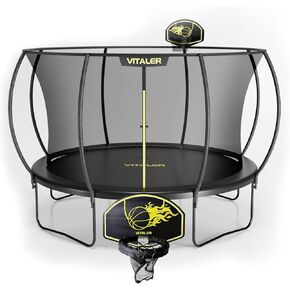 Trampoline Outdoor 14FT 12FT with Basketball Hoop and Net Enclosure, Recreational Trampolines for Kids and Adults, Outdoor Backyard Trampoline with Anti-Rust Coated Frame, ASTM Approved in Saudi Arabia
