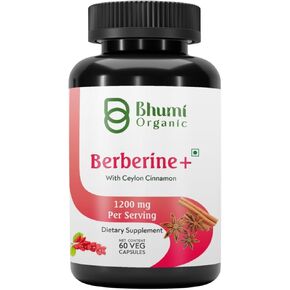 Berberine Supplement -1200mg with Ceylon Cinnamon for Men & Women for Health Support, Vegan & Gluten-Free, 60 Capsules (30 Days of Supply) in Kuwait