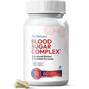 RevionLabs Blood Sugar Complex Support Supplement - 20 Active Ingredients Formula with Herbs & Vitamins to Support Healthy Blood Sugar Levels Metabolism & Energy - Vegan Gluten-Free Sugar-Free Non-GMO in Saudi Arabia