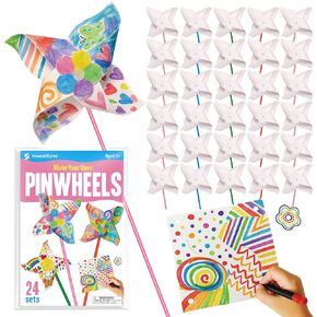 24 Pack DIY Pinwheels Fall Crafts for Kids - Arts and Crafts for Kids 4-6, 4-8 - Fun & Easy Assembly, Bulk STEM Educational Activity for Autumn,Halloween,Party Favor, Art Classroom and More in Saudi Arabia