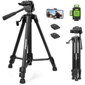 62.2-inch Laser Level Tripod - Huepar 5/8"-11 Flat Head and 1/4"-20 Screw Adapter Aluminum Tripod for Laser Level, Line Lasers, Point Lasers, with Handle, Bubble Level and Carrying Bag - TPD16 in Saudi Arabia