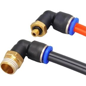 PL Elbow Pneumatic Fitting 1/4 3/8 1/2 1/8 Male Thread Quick Connector L Shape Hose OD 6mm 8mm 10mm 12mm 100Pcs(PL12-03) in Saudi Arabia