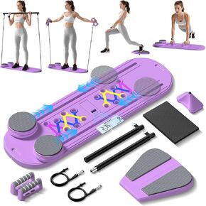Portable Pilates Reformer Board, Professional Foldable Multi-Purpose Pilates Board for Full Body Workout, Home Pilates Training Equipment Sliding Board, ‌Lavender Purple in Kuwait