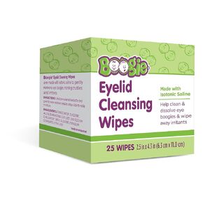 Boogie Eyelid Cleansing Wipes for Baby, Kids & Adults, Made with Isotonic Saline, Individually Wrapped, 25 Ct in Kuwait