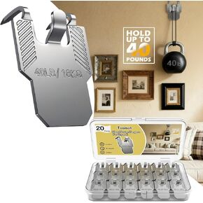 20 حزمة شماعات الصور للدريز ، 40 رطلا كحد أقصى حمولة شماعات صور مخلب الثقيلة ، لا توجد خطاطيف أضرار لجدار الجفاف والجص ، مرآة/ملصق خالية من الأظافر/مجموعة معلقة للمنزل والمكتب ديكور in Kuwait