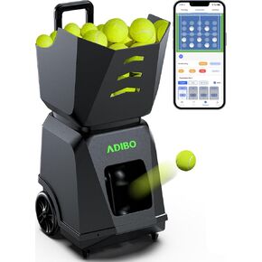 ADIBO Tennis Ball Machine, Dual Motor for Topspin and Backspin, 160-180 Balls, Max 87MPH, Built-in Lithium Battery with 6 Hours of Continuous Operatio (Black) in Kuwait