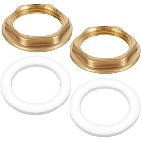 4 عبوات من صواميل قفل النحاس، شفة تركيب الأنابيب، صامولة قفل الصنبور بفتحة واحدة مع غسالة السيليكون G1/4 بوصة صامولة سداسية أنثى لحوض المطبخ والسباكة in Kuwait