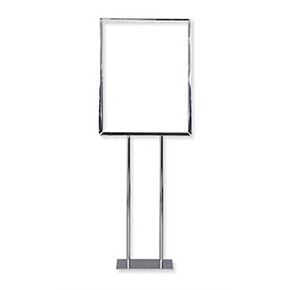 Double Sided Twin Stem Metal Sign Holder in Chrome 22 x 28 Inches in Saudi Arabia