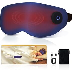 Heated Eye Mask for Dry Eyes – Upgraded Cordless Warm Eye Compress, 100% Mulberry Silk Sleep Mask with Graphene Heating, 3 Heat Levels and Auto Shut-Off, Rechargeable and Washable in Saudi Arabia