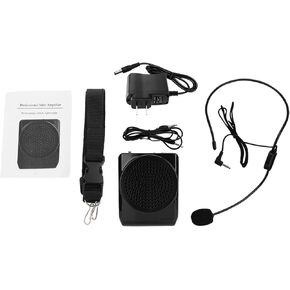 Portable Voice Amplifier, Waist-Band PA System with A Headset Microphone Voice Booster Amp for Teacher Travel (Black-US Plug) in Kuwait