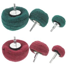 6pcs Mushroom-Shaped Polishing Buffing Wheels Set with 6mm Shank, Stainless Metal Filament Grinding Heads for Drill, Multi-Size 100mm/75mm/50mm, Red and Green, Polishing Repair in Saudi Arabia