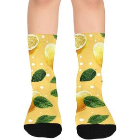 جوارب المشي لمسافات طويلة على شكل قلب باللون الأصفر والليمون والنعناع - جوارب شتوية حرارية سميكة دافئة للأولاد والبنات للمدرسة، والارتداء اليومي والأنشطة الخارجية in Kuwait