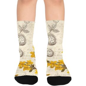 جوارب المشي لمسافات طويلة باللون الأصفر على شكل أرنب نباتي - جوارب شتوية حرارية سميكة دافئة للأولاد والبنات الصغار للمدرسة، والارتداء اليومي والأنشطة الخارجية in Kuwait