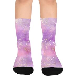 جوارب Gilded Love Bloom Purple للمشي لمسافات طويلة - جوارب شتوية حرارية سميكة دافئة للأولاد والبنات للمدرسة، والارتداء اليومي والأنشطة الخارجية in Kuwait