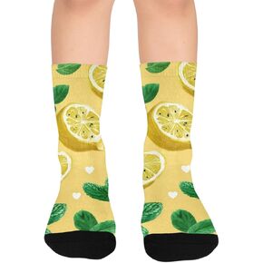 جوارب المشي لمسافات طويلة على شكل قلوب الليمون والنعناع - جوارب شتوية حرارية سميكة دافئة للأولاد والبنات الصغار للمدرسة، والارتداء اليومي والأنشطة الخارجية in Kuwait