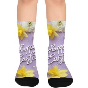 جوارب المشي لمسافات طويلة باللون الأرجواني لفن عيد الفصح - جوارب شتوية حرارية سميكة دافئة للأولاد والبنات الصغار للمدرسة، والارتداء اليومي والأنشطة الخارجية in Kuwait