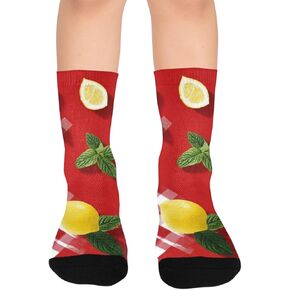 جوارب المشي لمسافات طويلة بالليمون والنعناع - جوارب شتوية حرارية سميكة دافئة للأولاد والبنات الصغار للمدرسة، والارتداء اليومي والأنشطة الخارجية in Kuwait