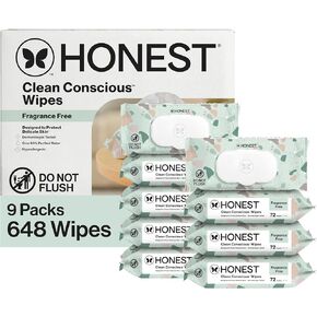 The Honest Company Clean Conscious Multi-Use Baby Wipes for Sensitive Skin, Fragrance Free, Geo Mood, 1152 Count in Kuwait