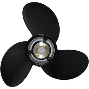 Outboard Prop 10 3/8x14 Pressed-in Hub,13 Spline Tooth 3 Blade, Aluminum Propeller compatible with Mercury/Mariner/Marathon 25 30 35 40 45 48 50 55 60 70HP Engine, replaced for OEM 48-816706A45 in Kuwait