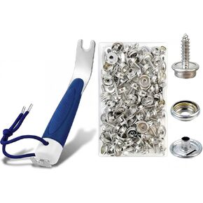 أداة Snapper لقماش القارب، أداة كبس للغطاء، أداة تثبيت شديدة التحمل مع 50 مجموعة من أزرار الفولاذ المقاوم للصدأ مع صندوق تخزين مقاوم للصدأ لغطاء القارب مقاس 3/8 بوصة، قماش الخيام in Kuwait