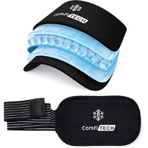ComfiTECH Triple-Gel Soft Ice Packs for Injuries Reusable with Extended 30-Min Cooling, Flexible Ice Wraps with Adjustable Strap for Joint, Muscle Recovery on Knee, Back, Shoulder, Arm, Neck, 10"×5" in Kuwait