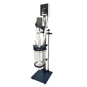 5L Double Layer Lab Reactor with High Borosilicate Glass & PTFE Valves 220V Constant Temperature Control Lab Glass Reactor Chemical Jacketed Reactor Vessel for Lab Reaction Distillation in Kuwait