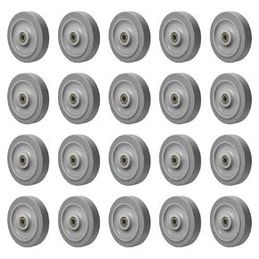 5'' Caster Wheels, 3/8'' Bore Axle Non-Marking Rubber Wheels for Cart Furniture, Set of 4 Industrial Wheel with 1400lbs Capacity (4 Wheel) in Kuwait