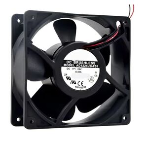 AD1224UB/HB-F51 24V 0.4A 9.6W 3200RPM 12 سم 12038 120x120x38mm مروحة تبريد كروية مزدوجة (AQ1224HB-F51 2 سلك) in Kuwait
