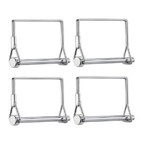 4 عبوات من دبابيس وصلة المقطورة، دبابيس قفل أمان من الفولاذ الكربوني مطلية بالزنك 1/4 بوصة لمقطورات المرافق، وRV، والقوارب، وجرار العشب ومعدات المزرعة، ودبابيس توصيل مقاومة للصدأ (1/4 بوصة × 3-5/32 بوصة) in Kuwait