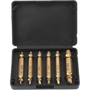 Jeanoko Damaged Screw Extractor Set, Broken Stripped Screw Remover Tool with High Speed Steel, for Easy Quick Removal (Ti Plated) in Kuwait