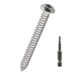 100 حزمة M4 × 16 مم مسامير معدنية لغطاء رأس المقبس، 304 من الفولاذ المقاوم للصدأ 18-8 براغي ذاتية التنصت للمعادن والخشب والبلاستيك، تتضمن لقمة المقبس in Kuwait