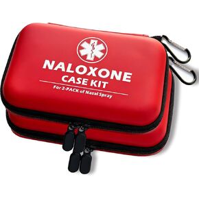 Naloxone Carrying Case Kit, Red Protective Storage Case with Medical id，Fits 2 Pack Nasal Spray,for Opioid Overdose Emergency,Hard Shell & Splash Resistant，（case only） (2) in Kuwait