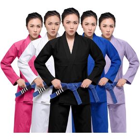 JUST YEARN BJJ GI، فتاة شابة IBJJF للنساء البرازيلي جيوجيتسو جي كيمونو حزام قماش مغسول مسبقًا غير متضمن. in Kuwait