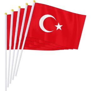 Pterosaur 100 Pack Türkiye Flag Handheld ، 5.5 × 8.2 بوصة من الأعلام الوطنية الصغيرة التركية التركية ، العالم الآسيوي للشرق الأوسط Türkiye. in Kuwait