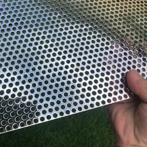 19 Gauge 30"x15" Perforated Metal Sheets Expanded Metal Mesh Opening 35% Hole 5mm 0.2"(About 1/5") Perforated Stainless Steel Sheet 304 Stainless Steel Mesh Screen Panel Decorati Plate in Kuwait