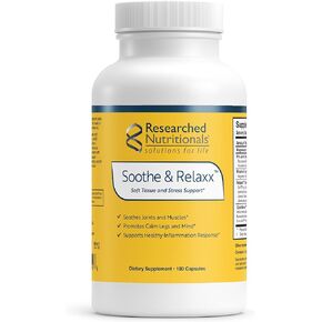 Researched Nutritionals Soothe & Relaxx - Soft Tissue, Muscle + Support Supplement - A Gentle Health Supplement for Calming Relief - Soothe Your Body + Mind (180 Capsules) in Kuwait