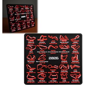 AIVONO 2026 Racing Map Wall Art Picture, Premium Black and Red Track Glow-In-The-Dark Display with Date Markings, Suitable for Racing-Themed Home - A Gift for Fans in Saudi Arabia